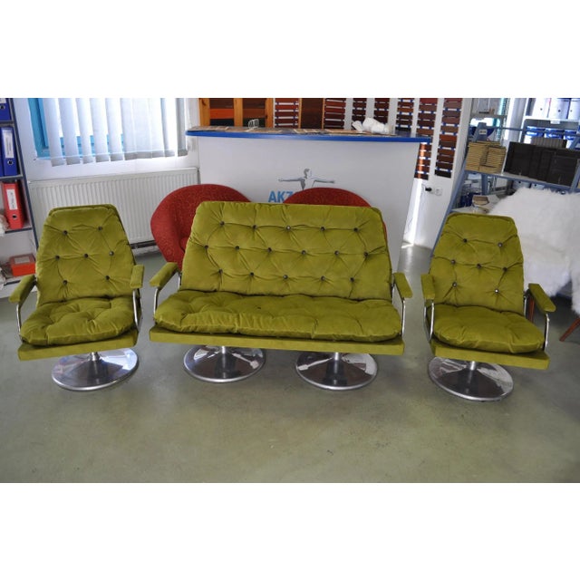 Sofa & Armchairs in Fabric, 1960s, Set of 3 For Sale - Image 14 of 14