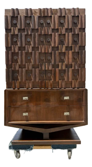 1970s Mid Century Modern Canadian Architectural Bachelor Chest Manner of Paul Evans