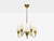 Mid-Century Modern Fog & Mørup, Tulip Chandelier, Opal Glass, Brass, Teak, Denmark, 1960s For Sale - Image 3 of 10