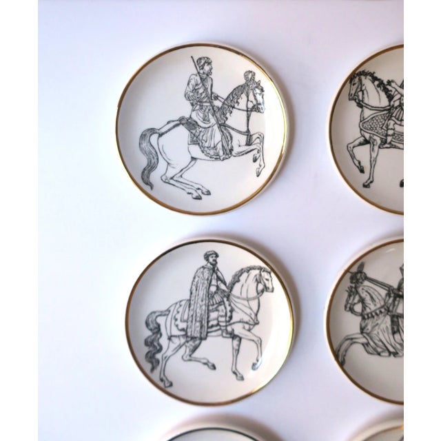 Horse Motif Piero Fornasetti Italian Cocktail Drinks Coasters or Wall Art, Set of 6 For Sale - Image 11 of 12
