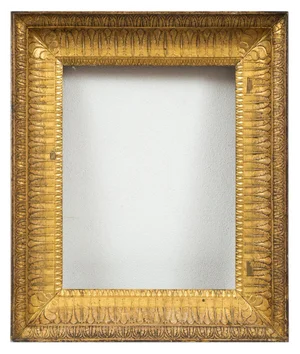 Neapolitan Empire Frame in Gilt and Carved Wood, Early 19th Century