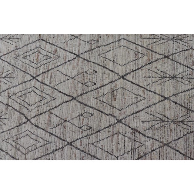 Modern Wool Rug With Diamond Design by Keivan Woven Arts 10'2 X 13'6 For Sale - Image 4 of 12