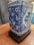 Wood Late 20th Century Asian Blue and White Lamp For Sale - Image 7 of 9