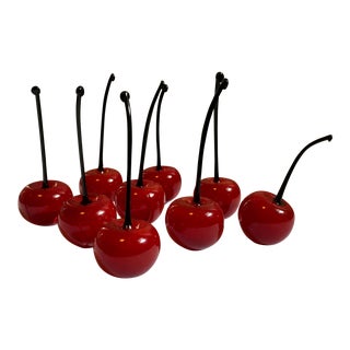 Murano Glass Cherries, Collection of 9 For Sale