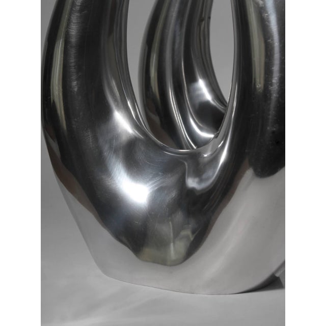 Postmodern Vintage Sculptural Aluminum Vessel, 1980 For Sale - Image 3 of 7