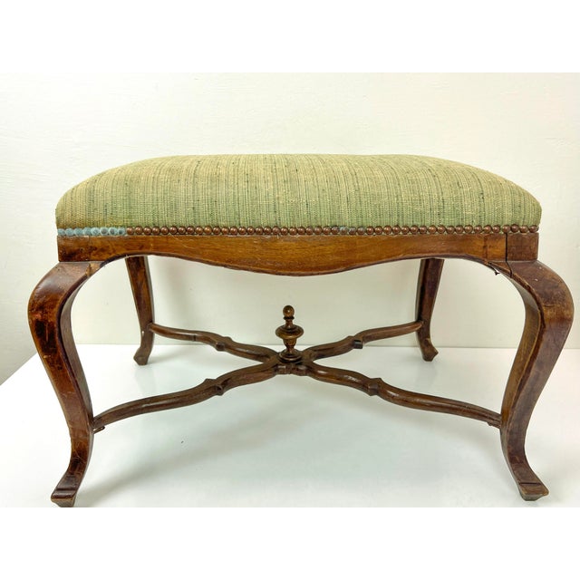 Antique French Louis XV Style Walnut Bench Stool, 1800s For Sale - Image 16 of 17