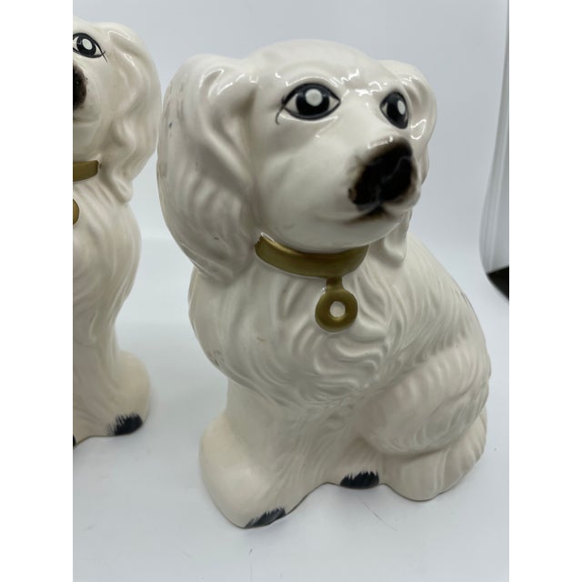 20th Century Vintage White Staffordshire Dogs a Pair Chairish