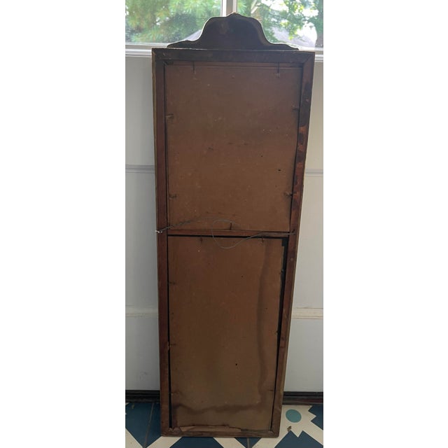 Antique Trumeau Mirror With Hand Carved Details and Printed Chrysanthemum Artwork by M. Streckenbach For Sale - Image 12 of 12