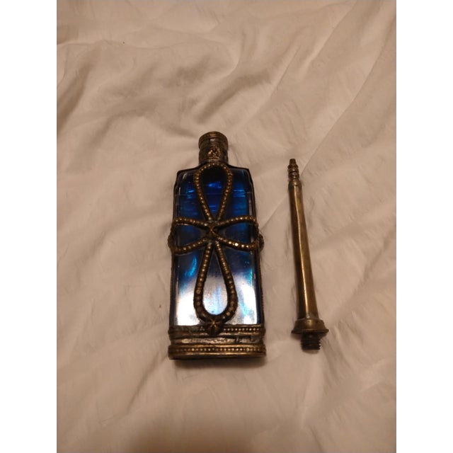 Moroccan Moroccan Hand Blown Glass Perfume Bottle-Rose Water Sprinkler For Sale - Image 3 of 5