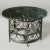 French art deco wrought iron garden table with black marble top, c. 1930s. Wonderful table with a black marble top with...