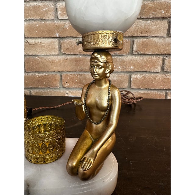 1920s 1920s Art Deco Vanity/Dressing Table Lamp and Plateau Set. For Sale - Image 5 of 12