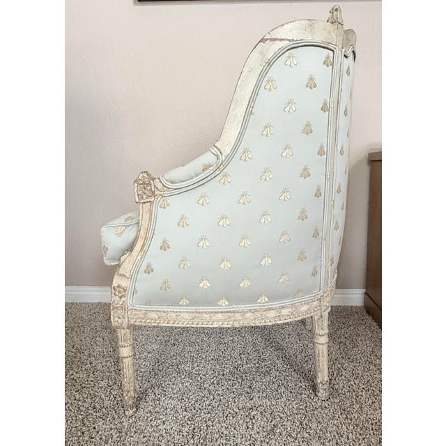Late 19th Century Late 19th Century Louis XVI Carved Bergere Chair For Sale - Image 5 of 12