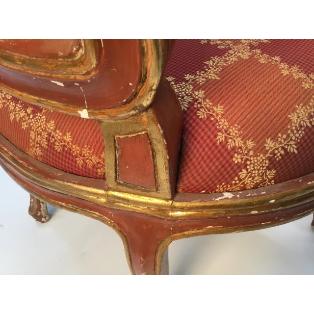 Wood 19th Century Venetian Louis XV Style Painted and Gilt Armchairs- A Pair For Sale - Image 7 of 13