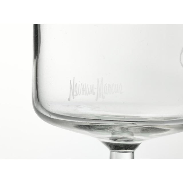 1990s 1990s Neiman Marcus Vintage Set of 7 Etched Christmas Tree Wine or Water Glasses For Sale - Image 5 of 5
