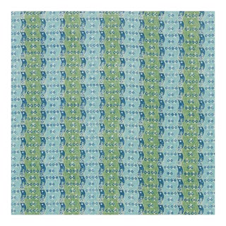 Sample - Schumacher Ottilie Stripe Fabric in Green For Sale