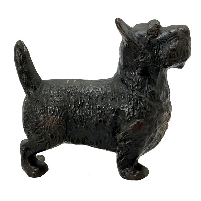 Hard 2 Find Vintage 1930s "Wedge" Type Cast Iron Standing Scottish Terrier - Scottie Dog Doorstop by Spencer Guillford For Sale