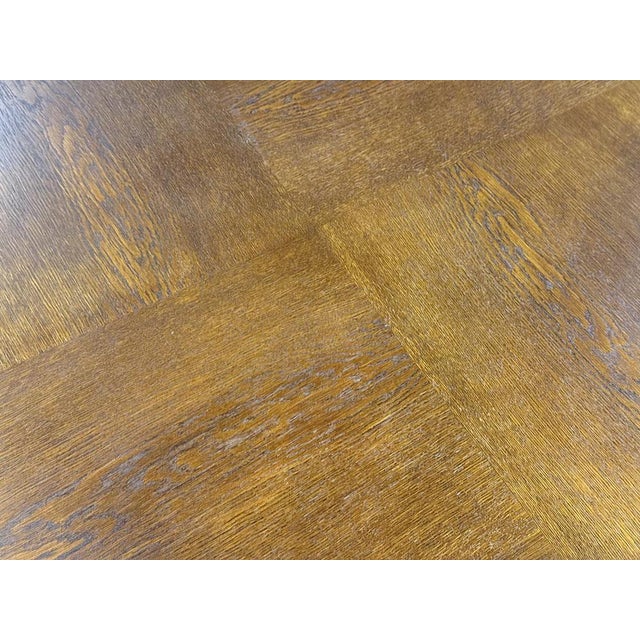 Art Deco Round Oak Coffee Table, 1930s For Sale - Image 6 of 7