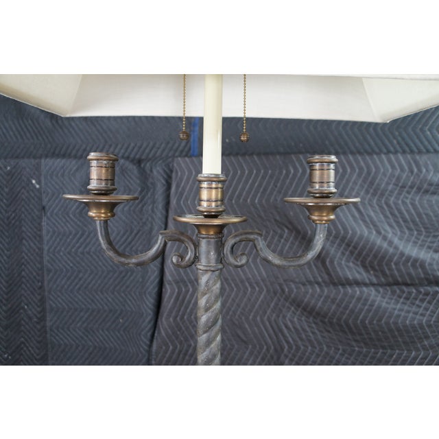 Late 20th Century Late 20th Century Visual Comfort Spanish Revival Cast Iron Barley Twist Candelabra Floor Lamp For Sale - Image 5 of 13