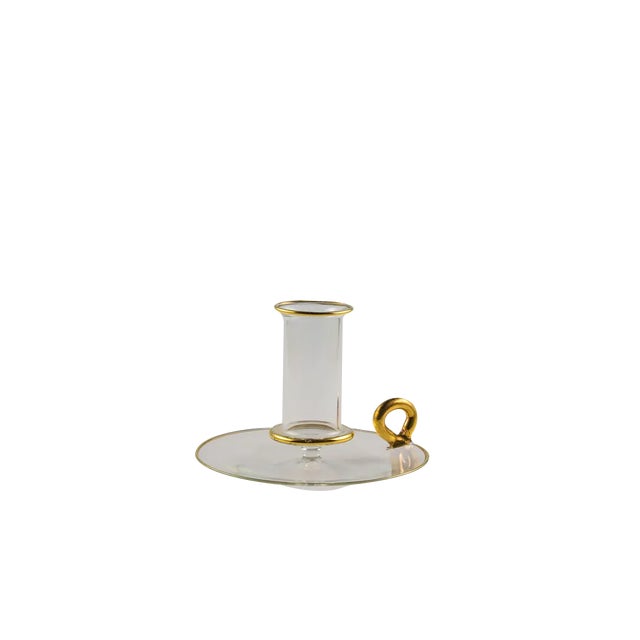 Gold Saucer Lie Candlestick from Cortella Ballarin Production For Sale
