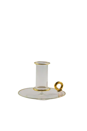 Gold Saucer Lie Candlestick from Cortella Ballarin Production
