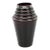 French Art Deco Black Glass Vase With Silver Overlay Decor, 1930s For Sale