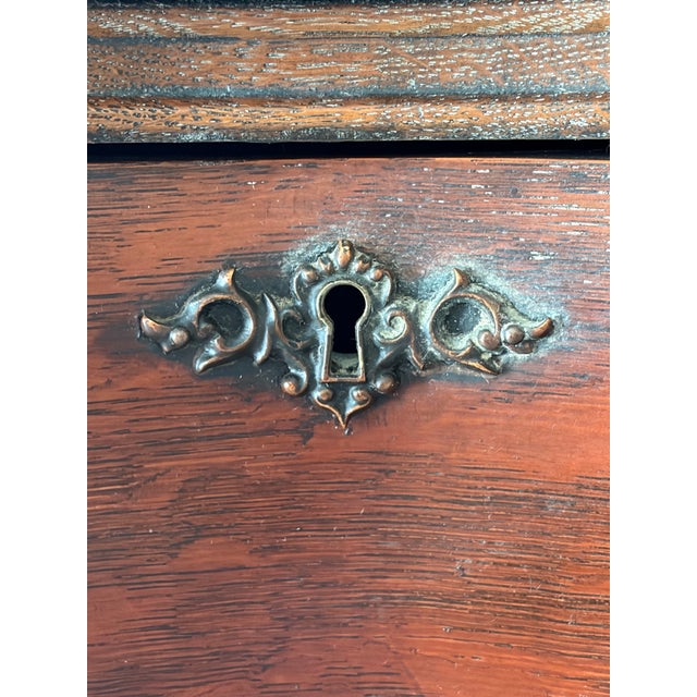 Wood 1800s Serpentine-Front Tall Dresser W/ Swivel Mirror For Sale - Image 7 of 12
