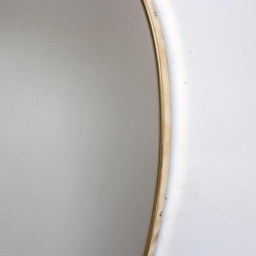 Vintage Italian Wall Mirror with Brass Frame in the style of Gio Ponti, 1960s For Sale - Image 10 of 16