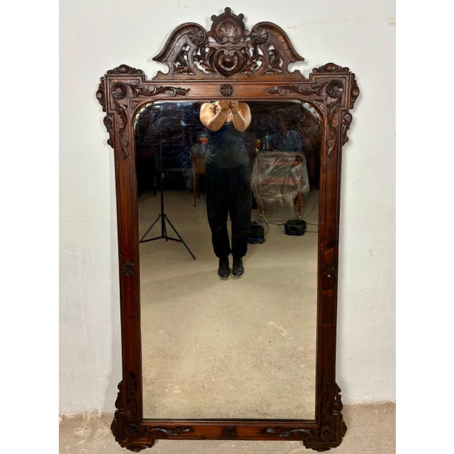Large Renaissance Revival Hardwood Mirror, Early 20th-Century For Sale - Image 14 of 16