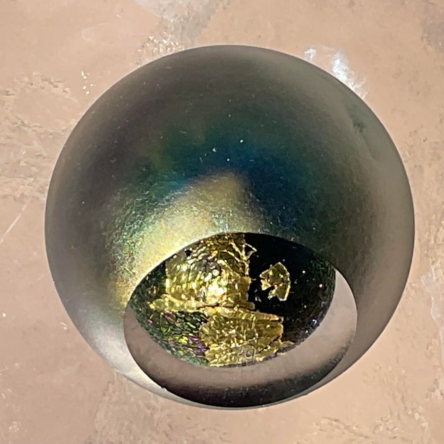 Eickholt Paperweight signed and dated 1991. He is well known for distinctive designs that incorporate precious metals such...