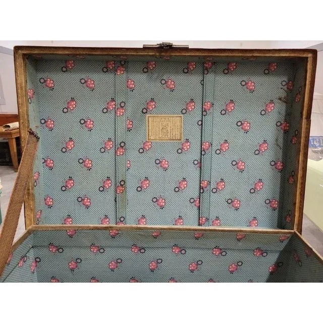 Antique Red Chinese Leather Trunk For Sale - Image 12 of 12