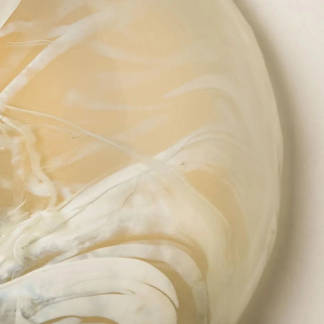 High-end murano glass wall lights or flush mount. The brass ring holds a large heavy blown glass with three brass...