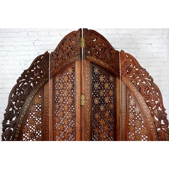 Brown Vintage Double-Sided Room Divider in Teak, 1980s For Sale - Image 8 of 14