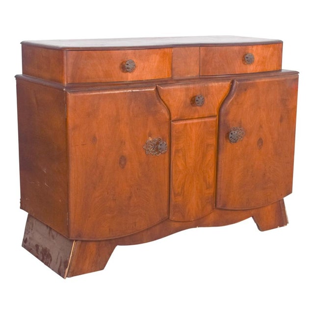 Brown Vintage English Art Deco Sideboard, 1920 For Sale - Image 8 of 8