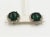 Vintage Castlecliff Faux-Emerald & Clear Rhinestone Clip Earrings - 2 Pieces For Sale - Image 10 of 10