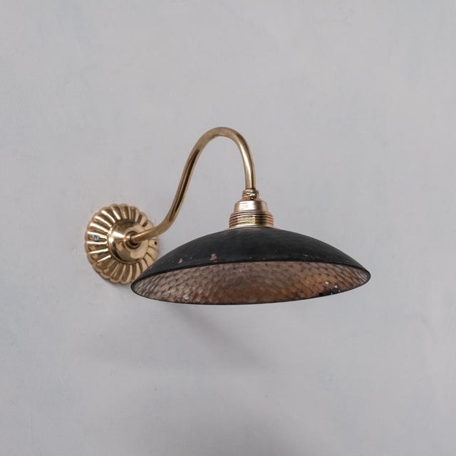 Antique Brass and Mercury Glass Wall Light For Sale - Image 13 of 14