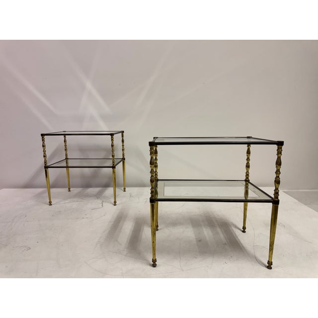 French Brass and Glass Side Tables, 1960s, Set of 2 For Sale - Image 12 of 18