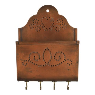 Pfaltzgraff Solid Copper Village Key Letter Holder Wall Pocket For Sale