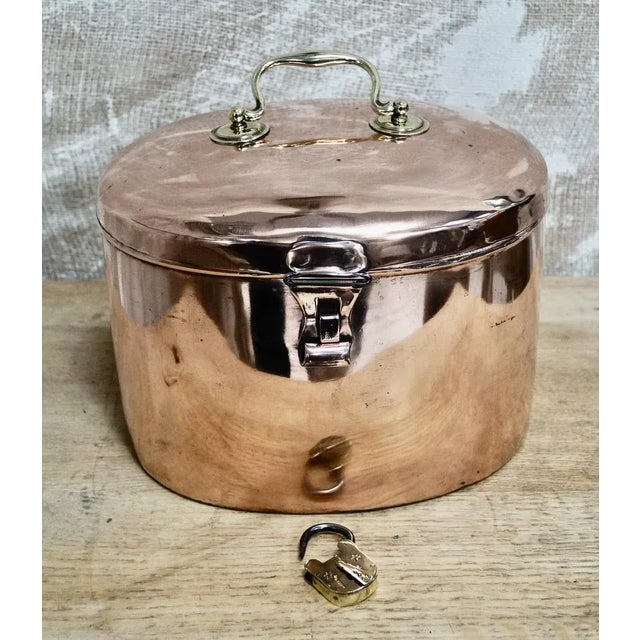 Victorian Copper & Brass Hat Tin For Sale - Image 6 of 11