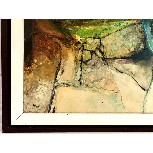 Abstract Watercolor “Stream Cliff Cascade” by Alexander Nepote (1913–1986) For Sale In San Francisco - Image 6 of 10