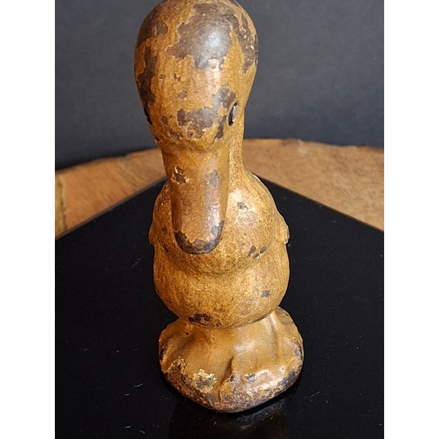 Antique Cast Iron Standing Duck Paperweight Attributed to Hubley C. 1920s Original Paint For Sale - Image 11 of 14