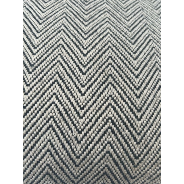 Textile Restoration Hardware Black and Beige Chevron Pattern Decorative Pillow For Sale - Image 7 of 9