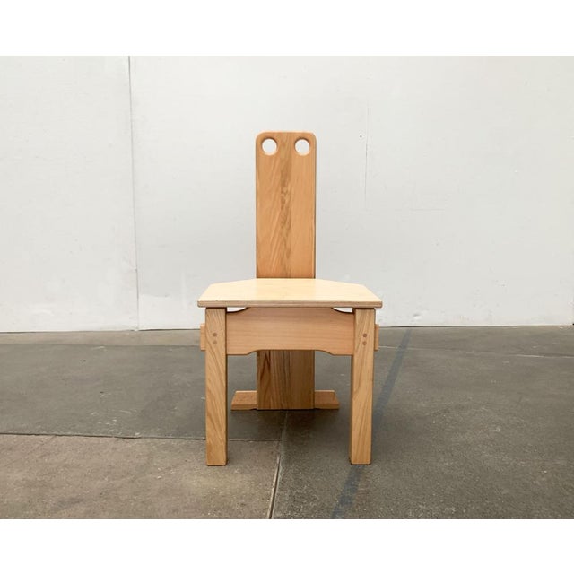 Wood Postmodern Brutalist Wooden Children Chair, 1990s For Sale - Image 7 of 18
