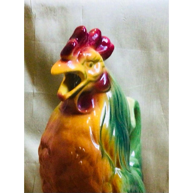 Vintage St .Clement French Rooster Majolica Jug For Sale - Image 9 of 11