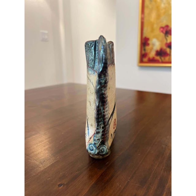 Ceramic R. Maze Hand-Painted Ceramic Jardinière, “Orchids and Rocks,” 2012 For Sale - Image 7 of 8