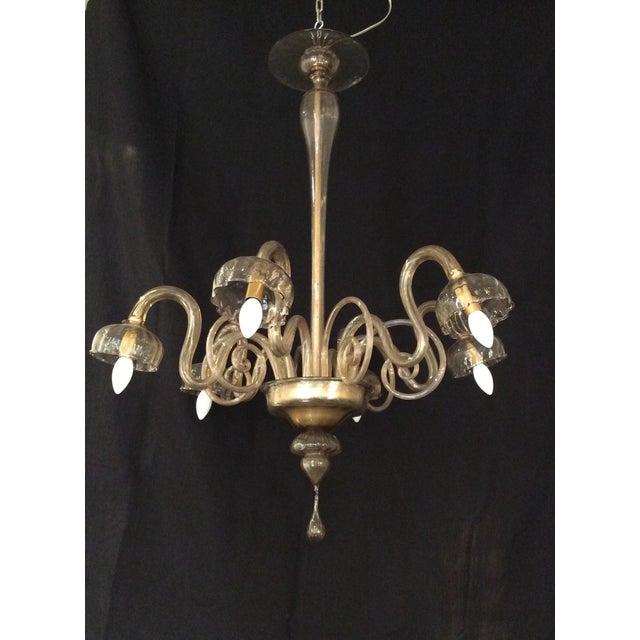 Glass Murano Glass Chandelier, 1930s For Sale - Image 7 of 9
