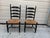 Farmhouse Set of 4 Late 20th Century Stenciled High Ladder Back Chairs With Rush Seats by Hitchcock For Sale - Image 3 of 17