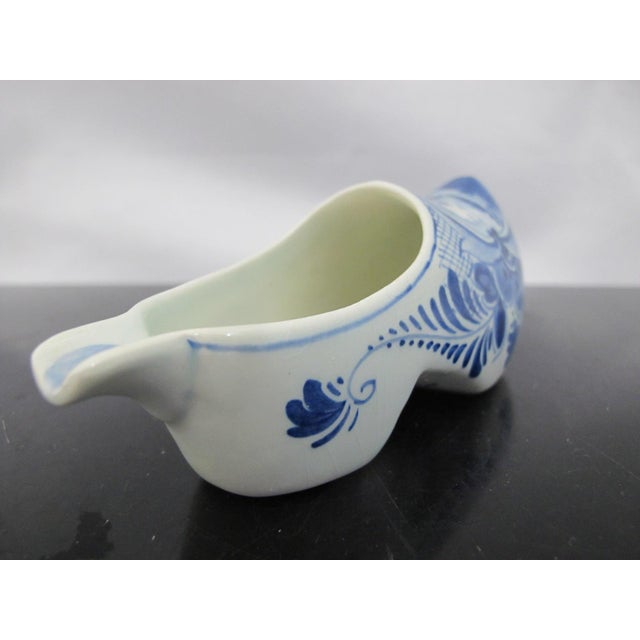 Delft Delft Holland Blue Ceramic Clog Shaped Ashtray Trinket Dish For Sale - Image 4 of 8