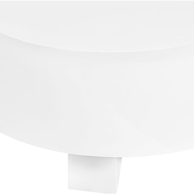 Worlds Away Matthew Izzo Home - Oslo Round White Lacquer Thick Top Coffee Table For Sale - Image 4 of 5