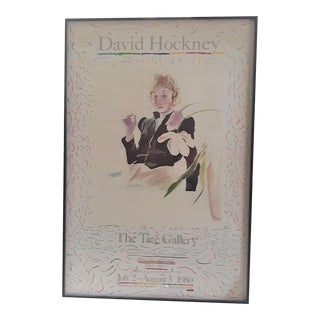 1980 David Hockney Signed Poster Print Tate Modern "Celia in a Black Dress" For Sale