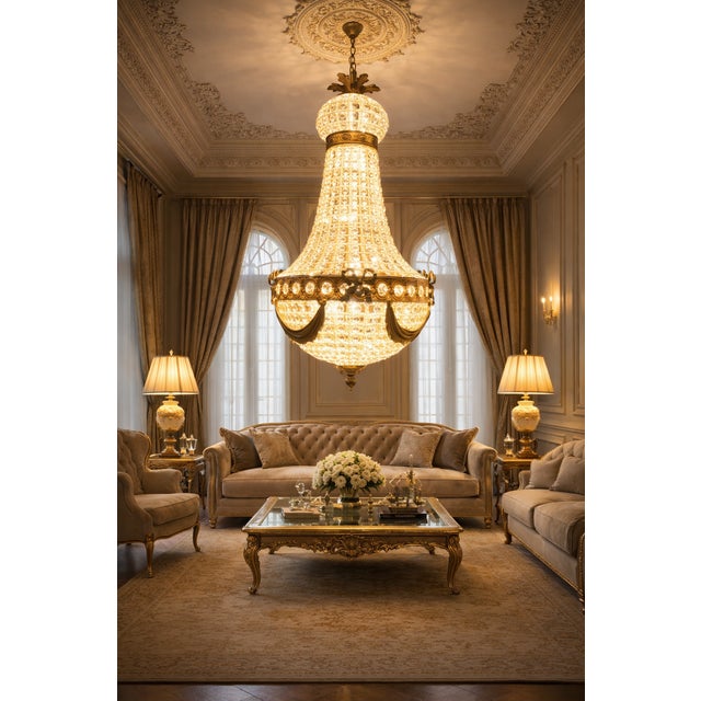 1970 French Charcoal Bronze Crystal Chandeliers - Pair of 2 PCS For Sale - Image 11 of 17